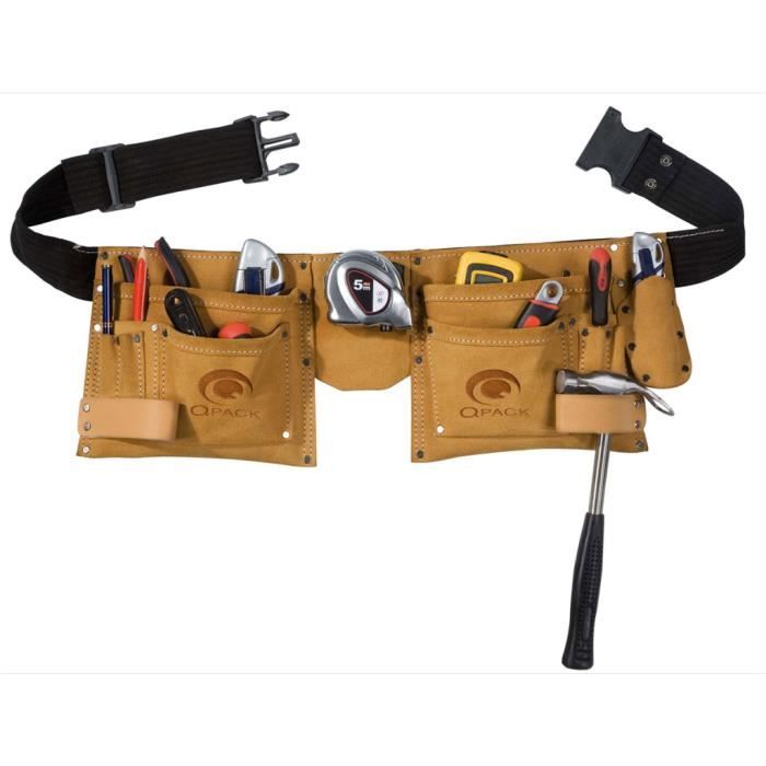 Toolpack Ceinture Porte-outils double anneau 360.055 10 possibilités de stockage