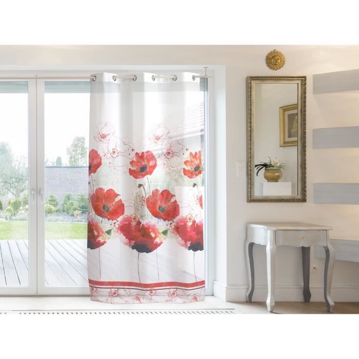 Rideaux voilage coquelicot - Achat / Vente Rideaux voilage ...