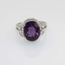 Violet Améthyste Pierre bague de mariage 18KT Or Blanc Rempli CZ Band Taille 8