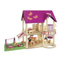 MAISON POUPÉE howa - Maison de poupée en bois avec 22 p. de mobi MAISON POUPÉE howa - Maison de poupée en bois avec 22 p. de mobi