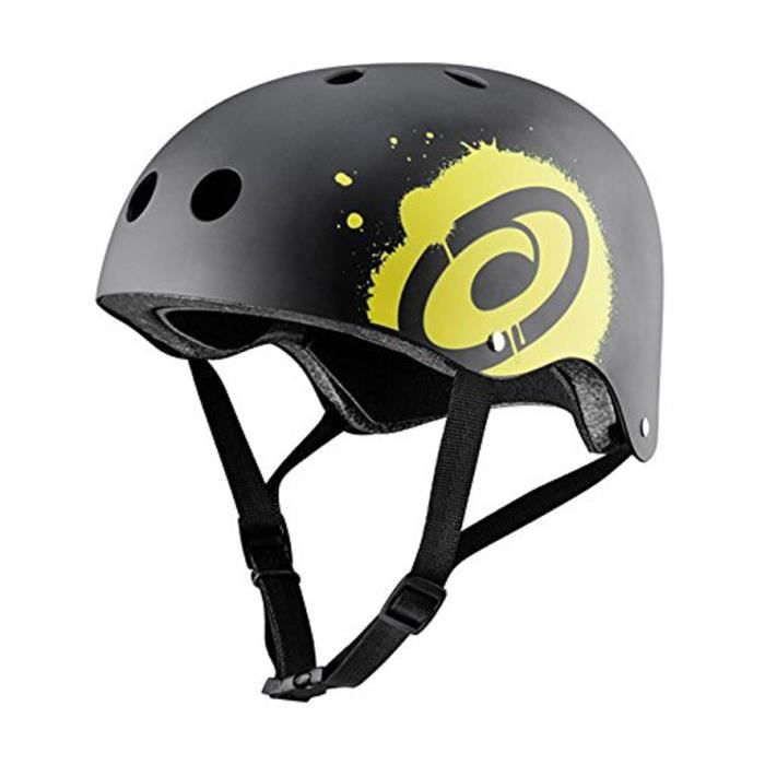 OSPREY Casque de skateboard - Mixte - Noir et jaune