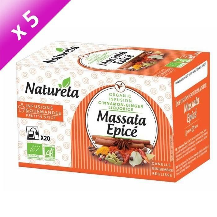 NATURELA Lot de 5 Infusion Massala Epice Bio 20 infusettes