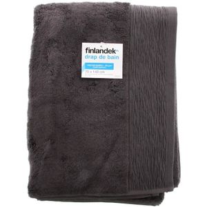 FINLANDEK Drap de Bain - 70x140 cm - Raphia Anthracite