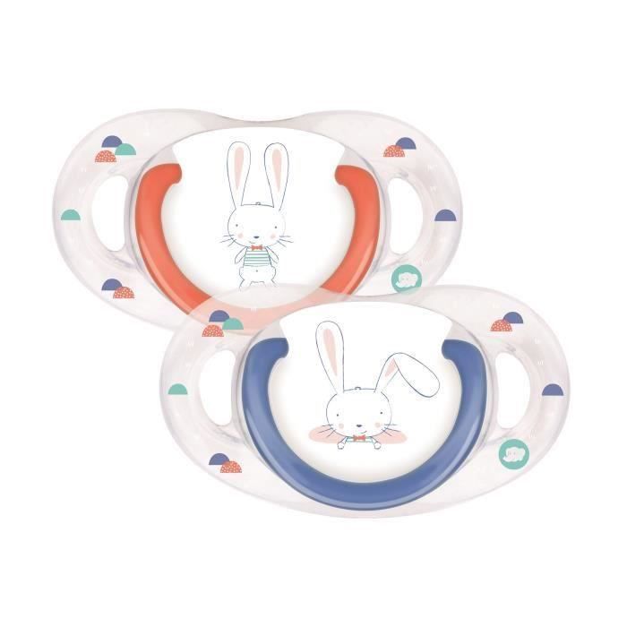 Sucette Natural Physio - silicone 6/18M - x2 - Bleu et Rouge - Sweet Bunny Sweet Bunny (Lot de 3)
