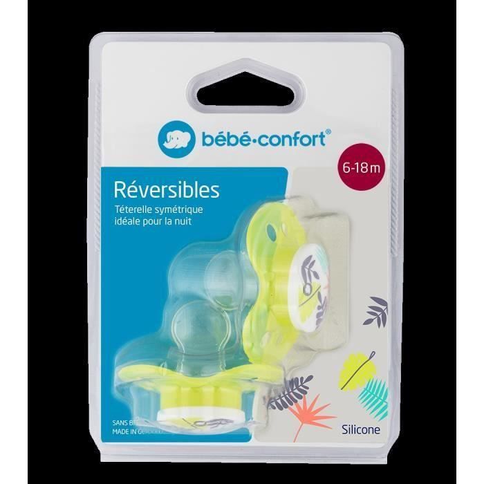 Sucette Réversible - silicone 6/18M - x2 - Vert Jungle Vibes Jungle Vibes (Lot de 3)