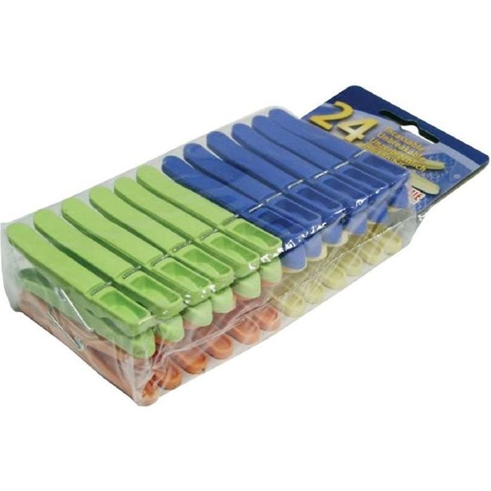 LAGUELLE 24 Pinces à linge en plastique ergonomiques