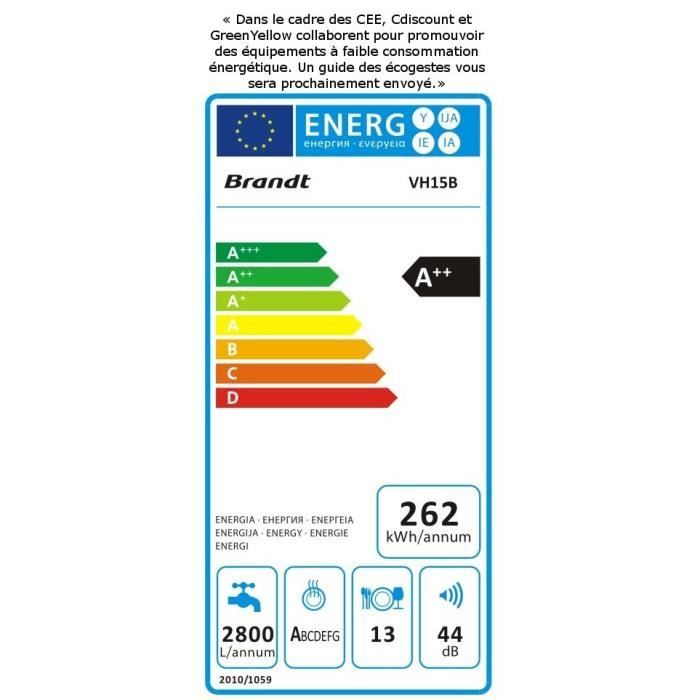  VH15B - Lave vaisselle encastrable - 13 couverts1