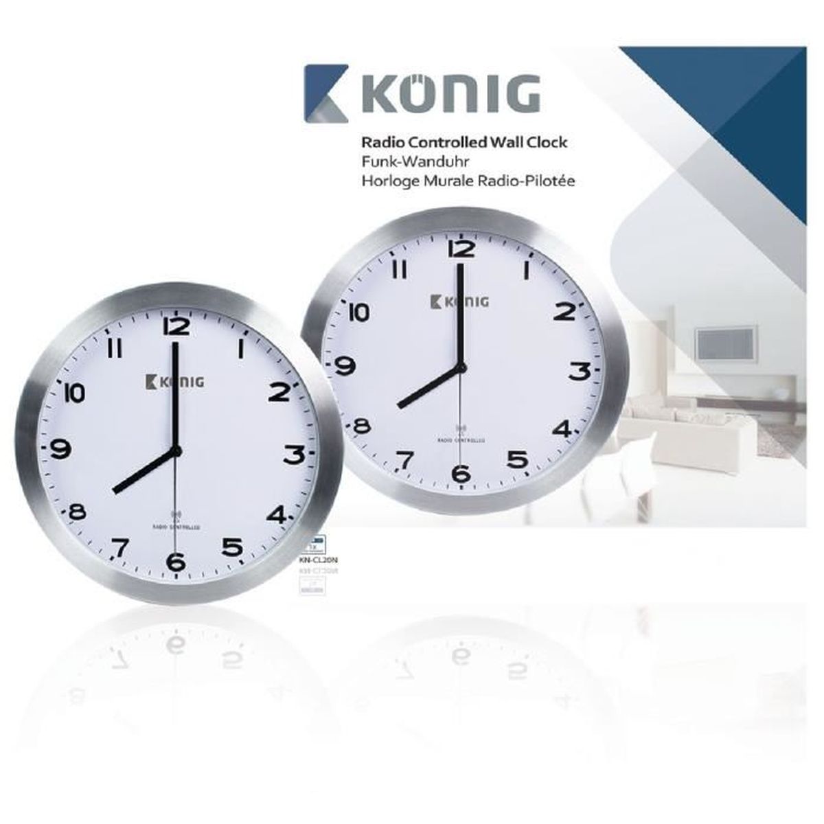Horloge Murale Radio Pilotée 30cm Achat Vente Horloge Pendule