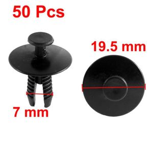 100Pcs 6.6mm Dia Hole Plastic Push In Fastener Rivets Clips Black for Car Auto