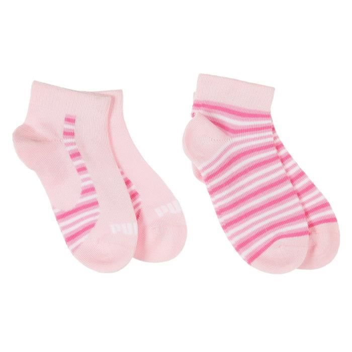 PUMA Lot de 2 Paires de Chaussettes à Rayures Sneaker - Rose