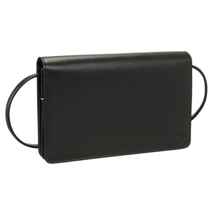 SILVERCAT Pochette Tout en un - Cuir - 14x23 cm - Noir - Femme