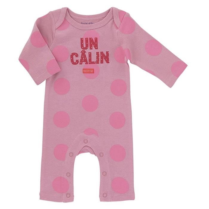 Body bébé Fille SUCRE D'ORGE - combinaison manches et jambes longues Rayé Fushia