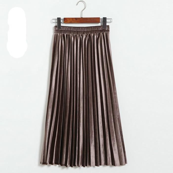 Taille Longue Femme Du Genou Au Plissée Jupe Mi Dessous D'hiver dxoCeB