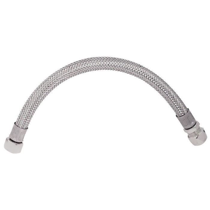 SOMATHERM Flexible Sanitaire Inox ACS DN8 Debit Standard L 50cm Raccord Bicone Pour Tube Cuivre O 14 Special Chauffe Eau