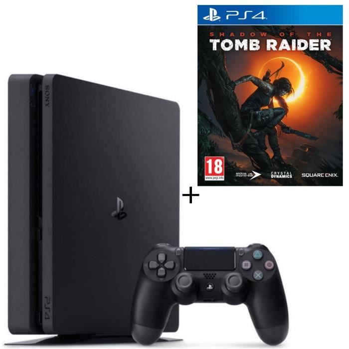 Pack PS4 1 To Noire (Reconditionnée) + Shadow of the Tomb Raider