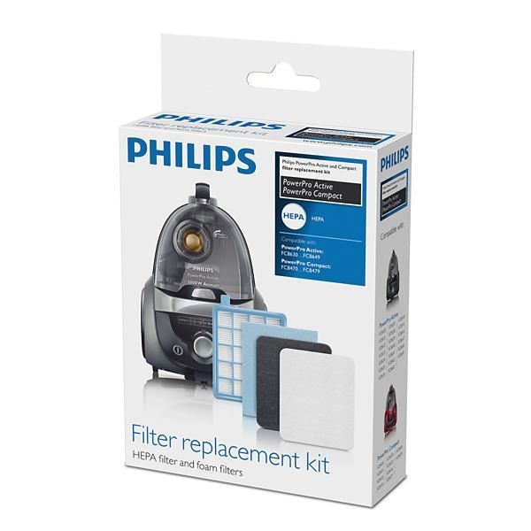 Accessoire aspirateur - PHILIPS FC8058/01 Kit de 3 filtres: 1 de sortie HEPA 10, 1 moteur + 1 en mousse