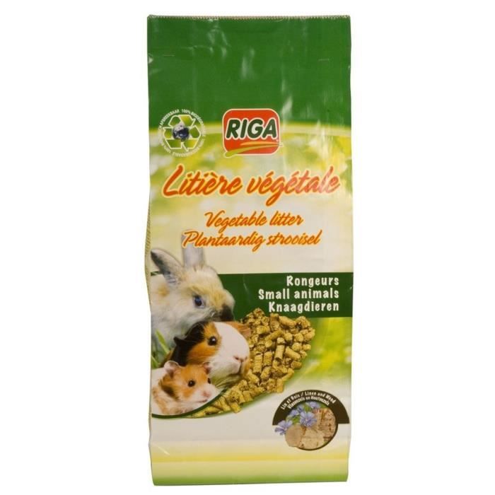 RIGA Litière végétale bois lin - Pour rongeur - 2200g