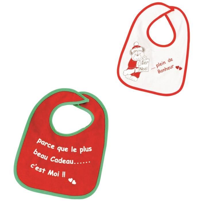 TROIS KILOS SEPT Lot de 2 bavoirs - Noël