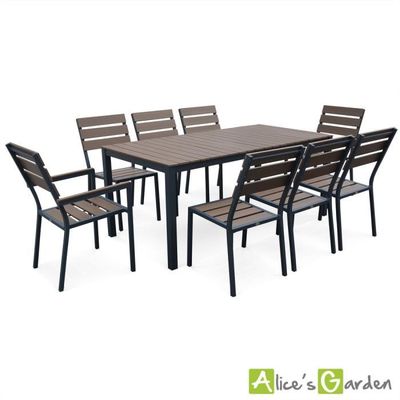 Salon de jardin MONACO en bois composite et aluminium, table 180cm ... Salon de jardin MONACO en bois composite et aluminium, table 180cm ...