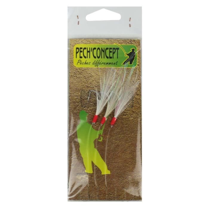PECH'CONCEPT Lot de 3 Bas de Lignes Plumes