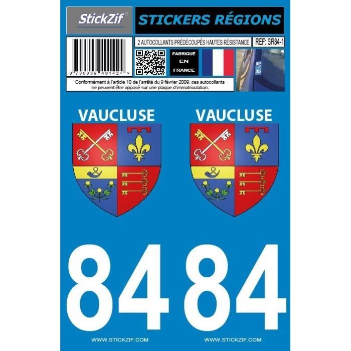 STICKZIF 2 Autocollants Région Département 84 Version 2 SR84-1