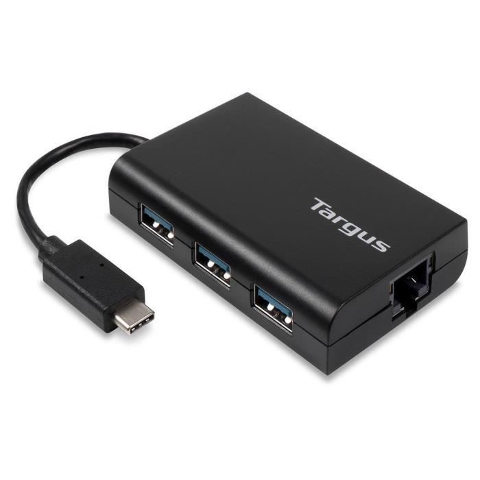 TARGUS HUB USB 3 ports + Ethernet - Noir