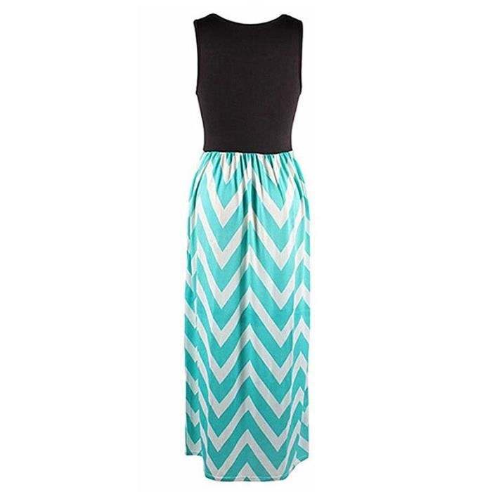 Robe Plage Femme Boheme Imprimé De Lames Robe Longue Femme