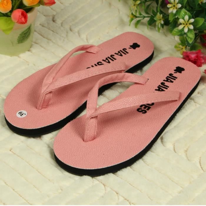 6458 De Paille xi Pantoufles Plates Flip Chaussures Sandales Flop Été Rose Casual Femmes Antidérapante BwZxqZOH