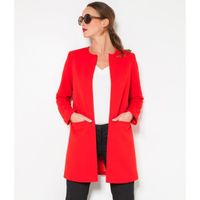 MANTEAU - CABAN Camaïeu - Long manteau femme tweedé - MABASA ROUGE MANTEAU - CABAN Camaïeu - Long manteau femme tweedé - MABASA ROUGE