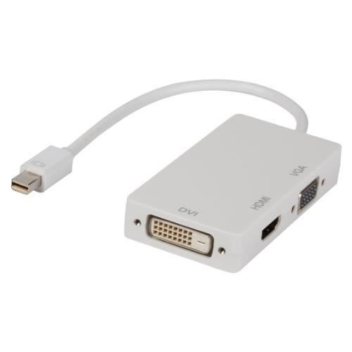VALUELINE VLMP37465W0.20 Câble HDMI - Mâle - DVI-I 24 + 5 broches Femelle - VGA Femelle - 0.20 m - Blanc