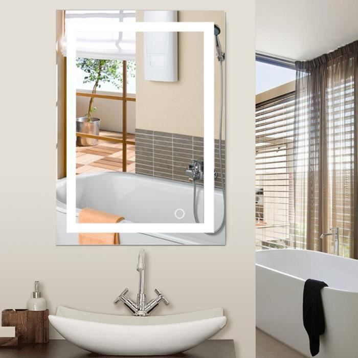 600x800mm Froid Bain 24w 6500k Miroir Led Étanche Salle Lampe Éclairage De Blanc Lumineux w80OvmNn