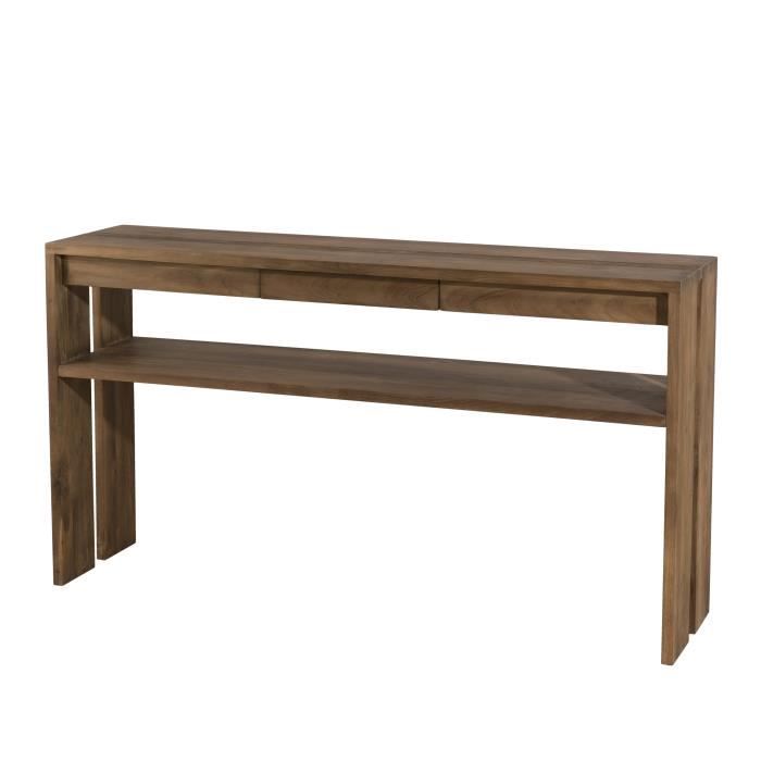 Console ethnique en bois teck recyclé naturel - L 140 cm