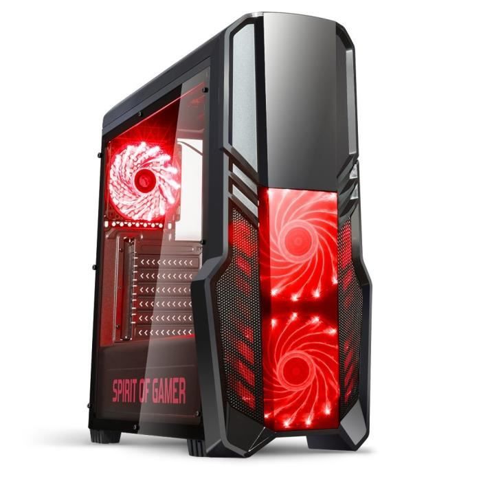 SPIRIT OF GAMER Boîtier PC Gamer Rogue II - Rouge