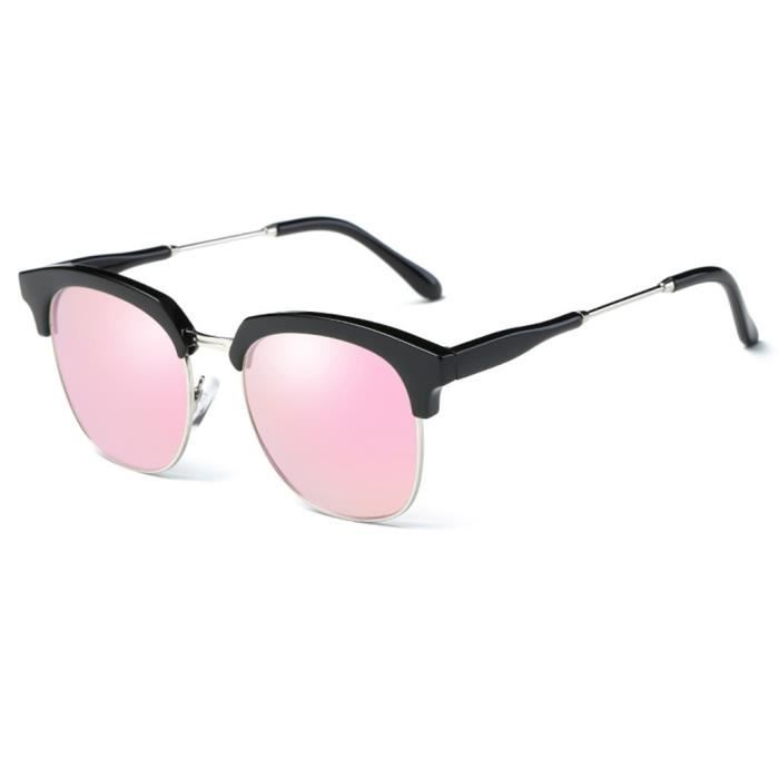 Monture Lunettes Femme Uv400 Homme Rose De Polarisées Soleil Polarisé Anti Wowa® À Clubmaster Demi jMVLqGSpUz