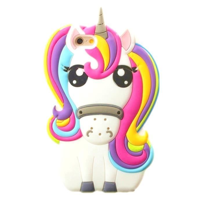 Coque Iphone 5C Licorne CUTE Rainbow Unicorn Arc Ciel Kawaii - Achat coque - bumper pas cher