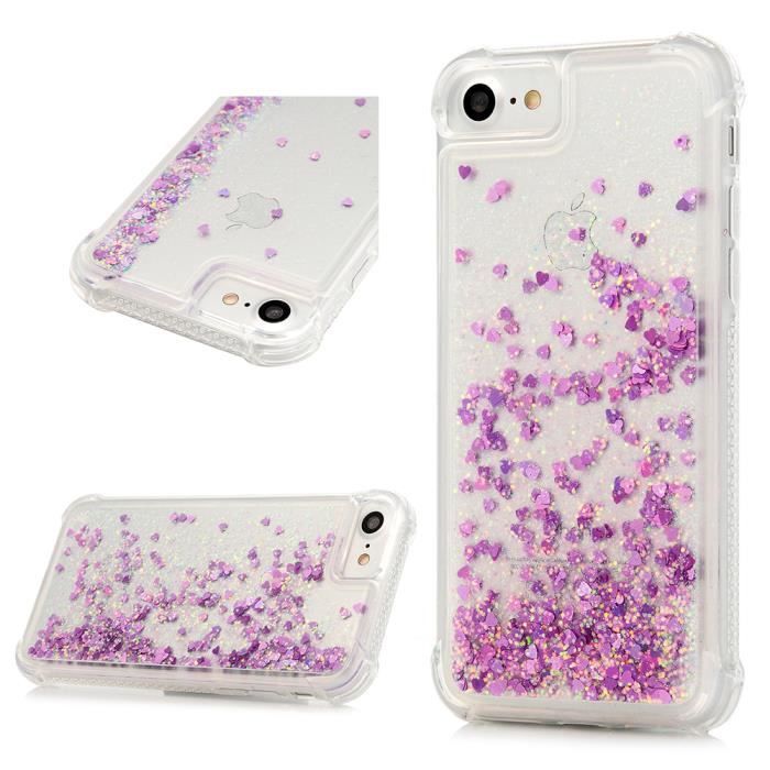 coque iphone 8 paillette violet coque iphone 8 paillette violet