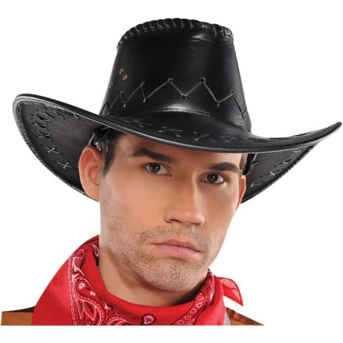 AMSCAN Chapeau Cowboy - Faux cuir