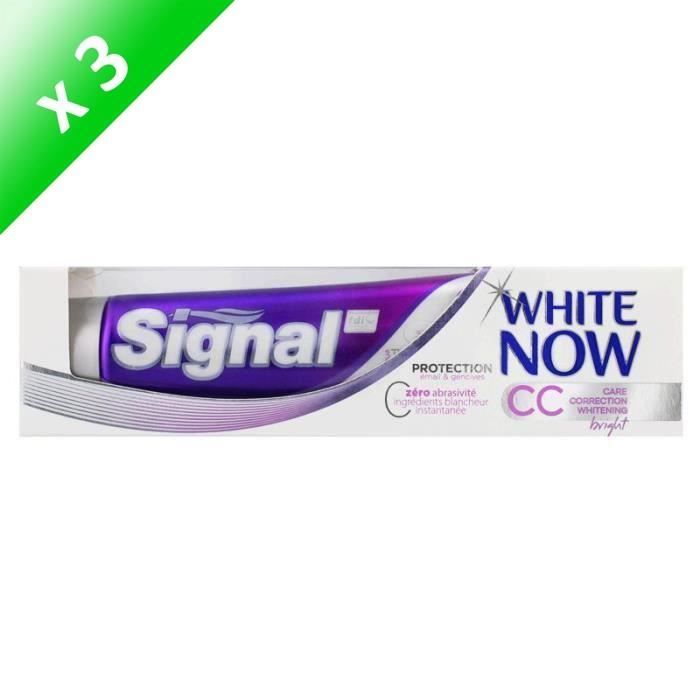 SIGNAL Dentifrices White now Care correction Bright - 75 ml - Lot de 3