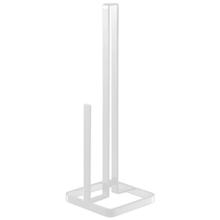 GERSON Porte rouleau papier - 11x11x38,5 cm - Métal blanc