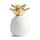 Tirelire en forme d'ananas blanc en ceramique , or