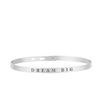 BRACELET - GOURMETTE Bracelet Jonc à message "DREAM BIG" argenté BRACELET - GOURMETTE Bracelet Jonc à message "DREAM BIG" argenté