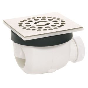 WIRQUIN Bonde de douche D90 Twisto ? débit rapide avec grille en inox Carree
