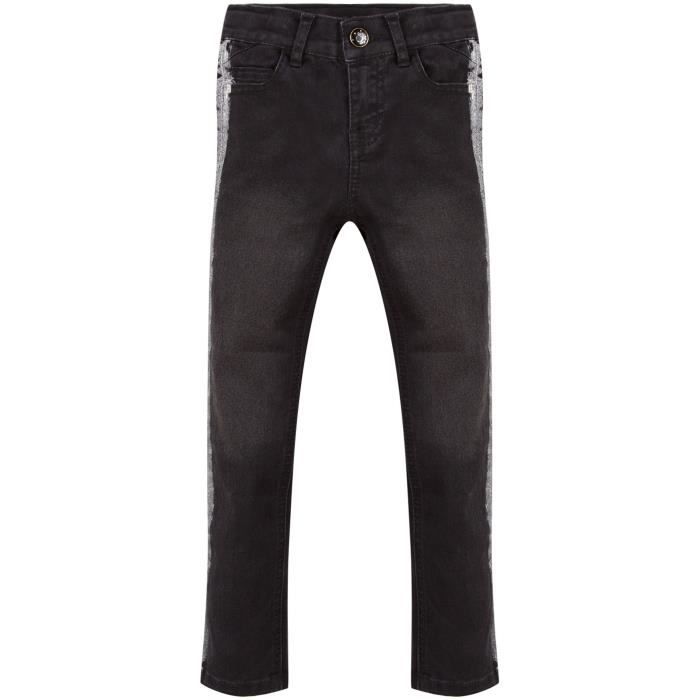 3 POMMES Pantalon Jean Gris Foncé Enfant Fille