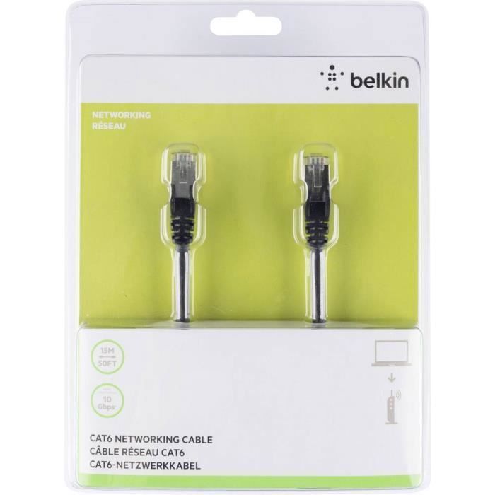 BELKIN Câble CAT6 STP RJ45M M 15M Patch Snagless - Noir