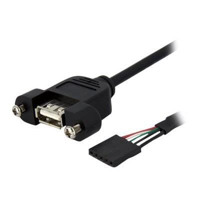 Câble USB 2.0 IDC 5 broches vers USB A interne - Adaptateur USB 2.0 IDC vers USB A interne - Montable sur boîtier - USBPNLAFHD1