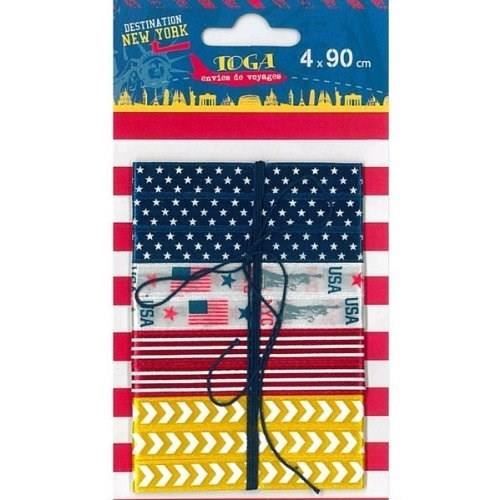 TOGA Lot de 4 rubans new york - satin – 90 cm