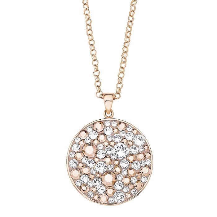 Or Rose Coeur Embrasser les dauphins dans Cercle Corde Collier Pendentif