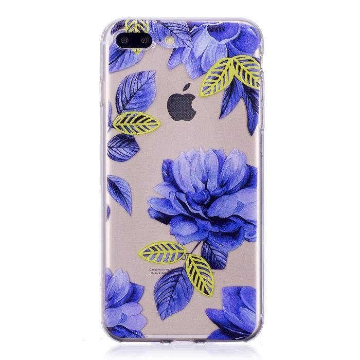 coque iphone 8 fleur bleu
