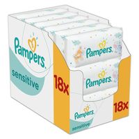 COUCHE Pampers Lingettes Sensitive Lot de 18 Paquets, 100 COUCHE Pampers Lingettes Sensitive Lot de 18 Paquets, 100