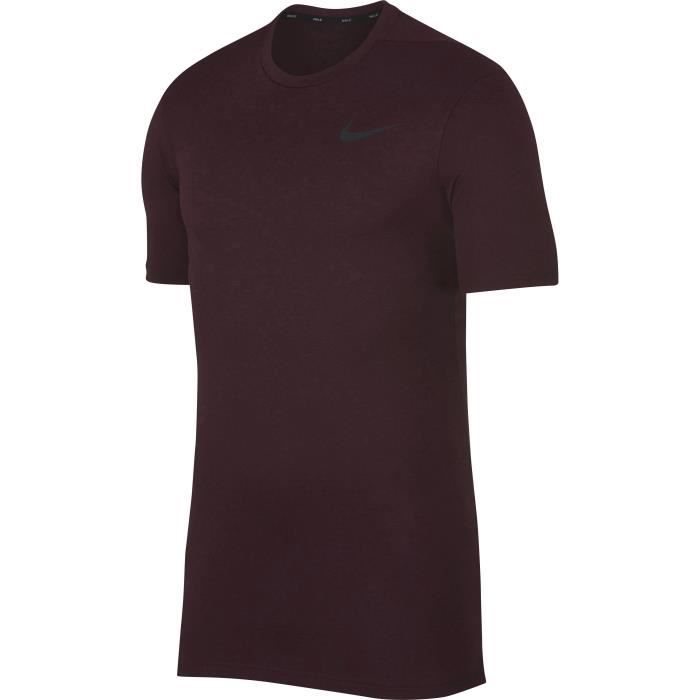 NIKE T-shirt Hpr Dry - Homme - Rouge bordeaux